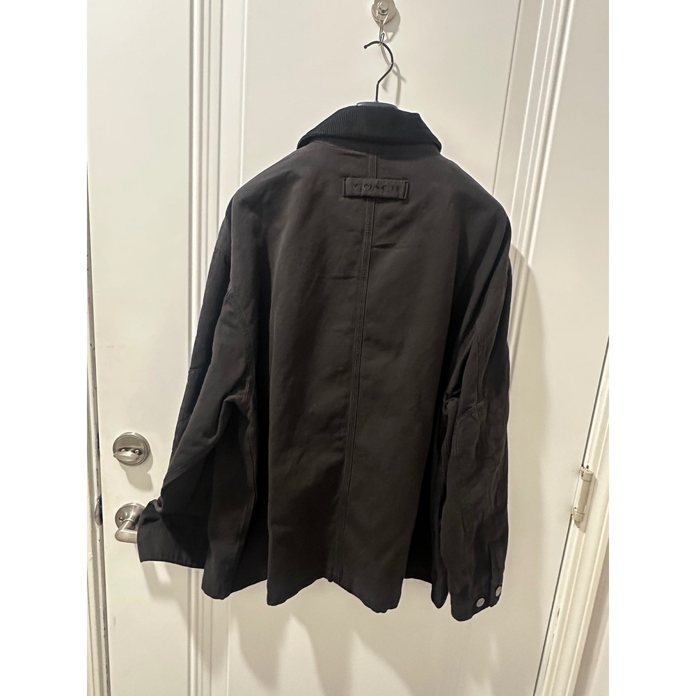 Coach Mens Chore Coat Black Canvas Jacket Corduroy Collar CCA41 XL New Tags - Picture 2 of 6